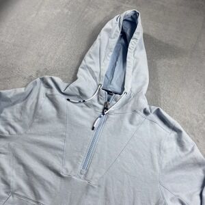 B Draddy Pullover Hoodie Mens Sz Medium Blue Hooded Shirt Quarter Zip Golf